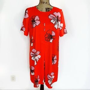 Vince Camuto Dresses | Orange Midi Floral Dress